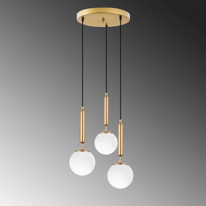 Opviq Lámpara de Araña 11469, Elegante Diseño Moderno Escandinavo, Dorado Brillante, Metal y Cristal, Ajustable 34x34x134 cm